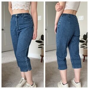 Vintage 90s Y2K Gloria Vanderbilt Embroidered Denim Capri Jeans